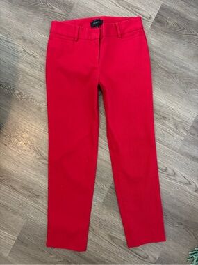 Talbots Hampshire Cherry Red Mid-Rise Ankle Cotton Twill Pant